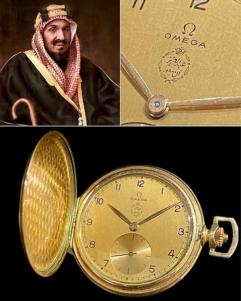 Very Rare1949 King Abdul Aziz Al Saud Omega Pocket Watch Full Gold - Image 3