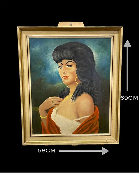 Portrait Painting, K. Simon 1983 - Gypsy and Bedouin Beauty From Eastern Land - Image 6
