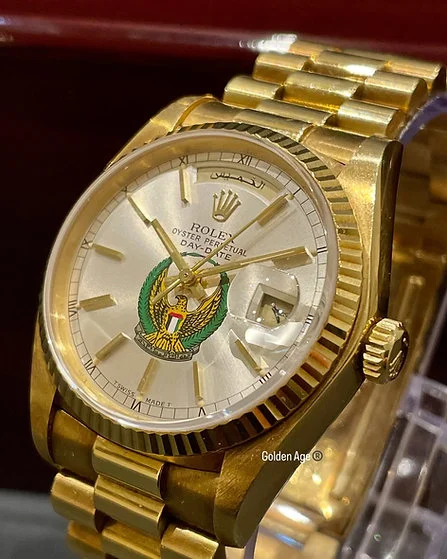 RARE Sovereign Rolex Arabic UAE Military Edition, Day Date Gold - Image 2