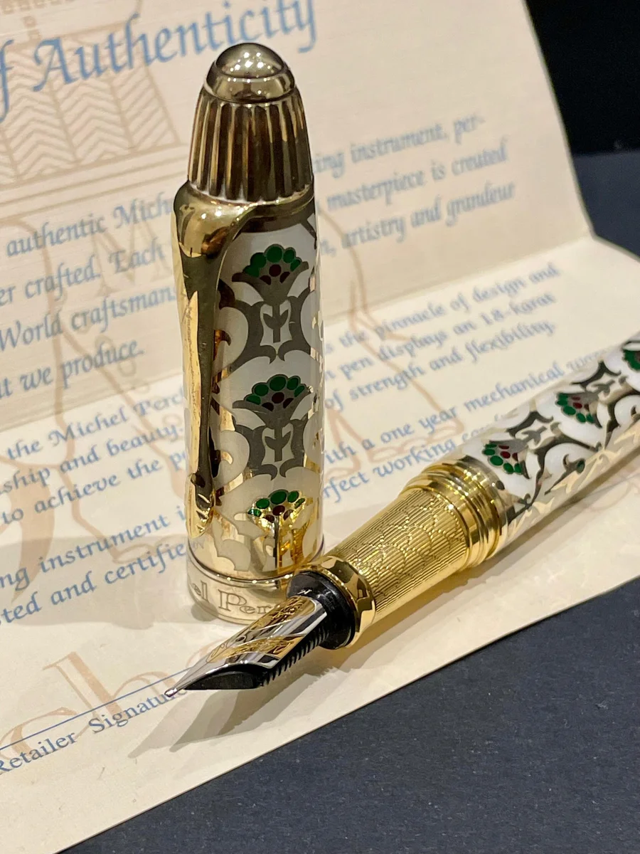 Michel Perchin Imperial White Enamel Limited Edition Fountain Pen – No. 88/88 - Image 6