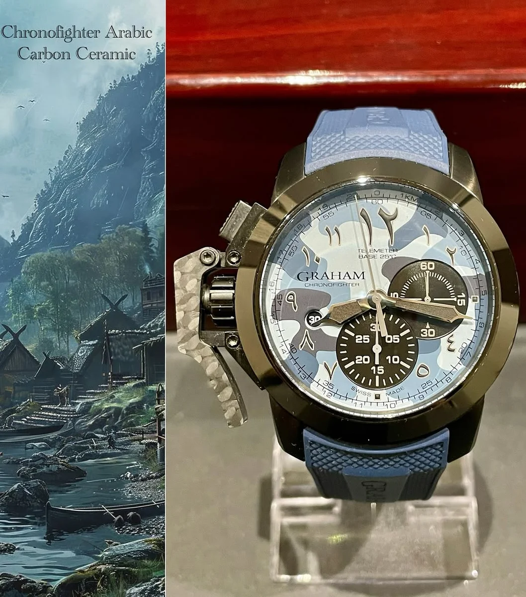 Rare Arabic Graham Chronofighter Edition Known Blue Ocean