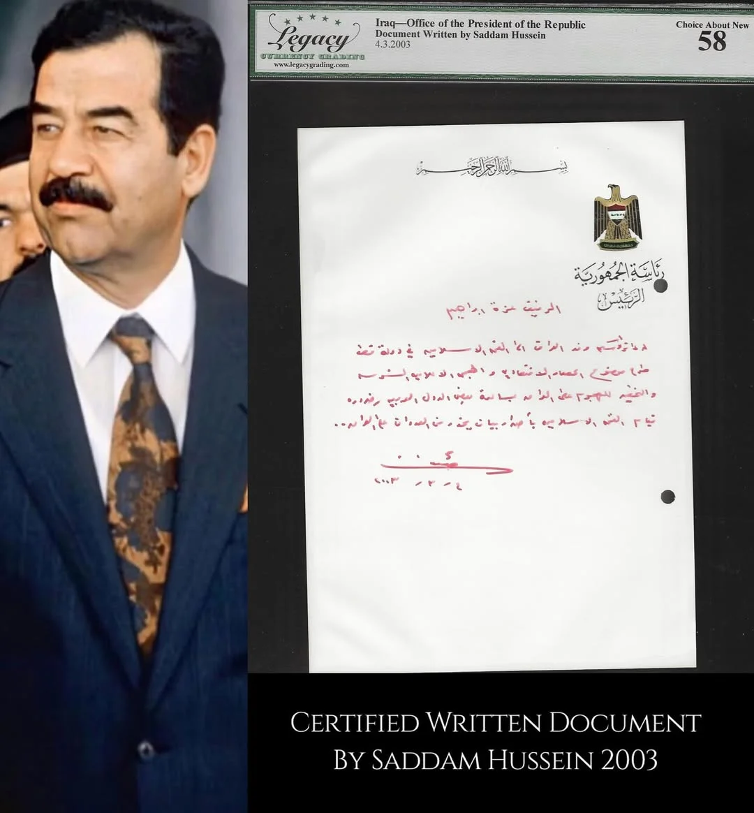 Rare Historical Masterpiece President Saddam Hussein