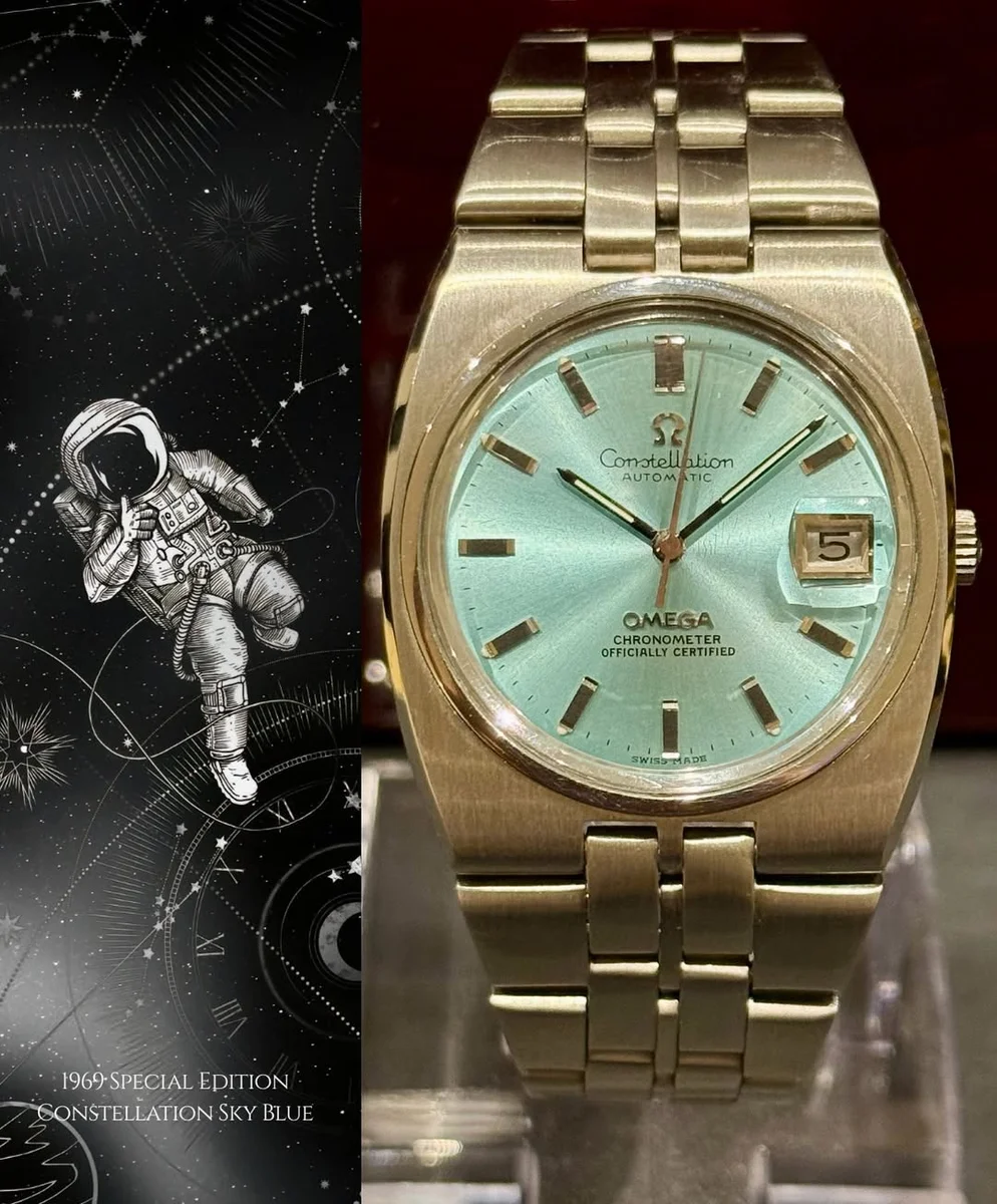 Rare Omega Constellation Sky Blue 1969 Steel