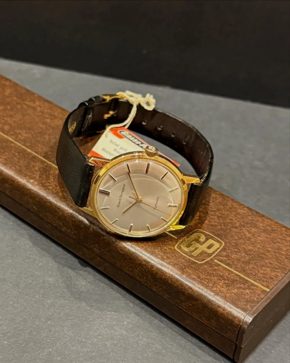 Rare Nobles Watch 1979 Girard-Perregaux Gold Steel Lock Zero - Image 3