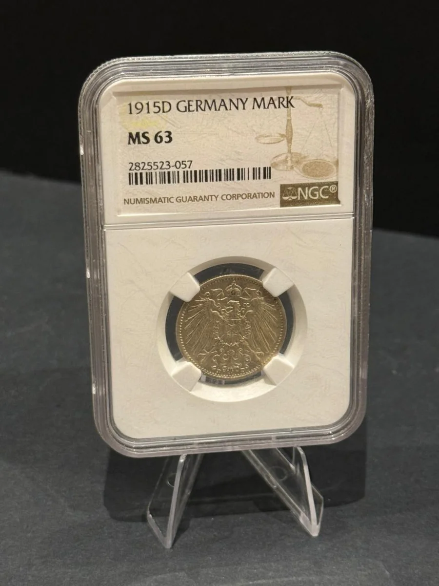 Rare One Mark Germany 1915 Fine Silver NGC