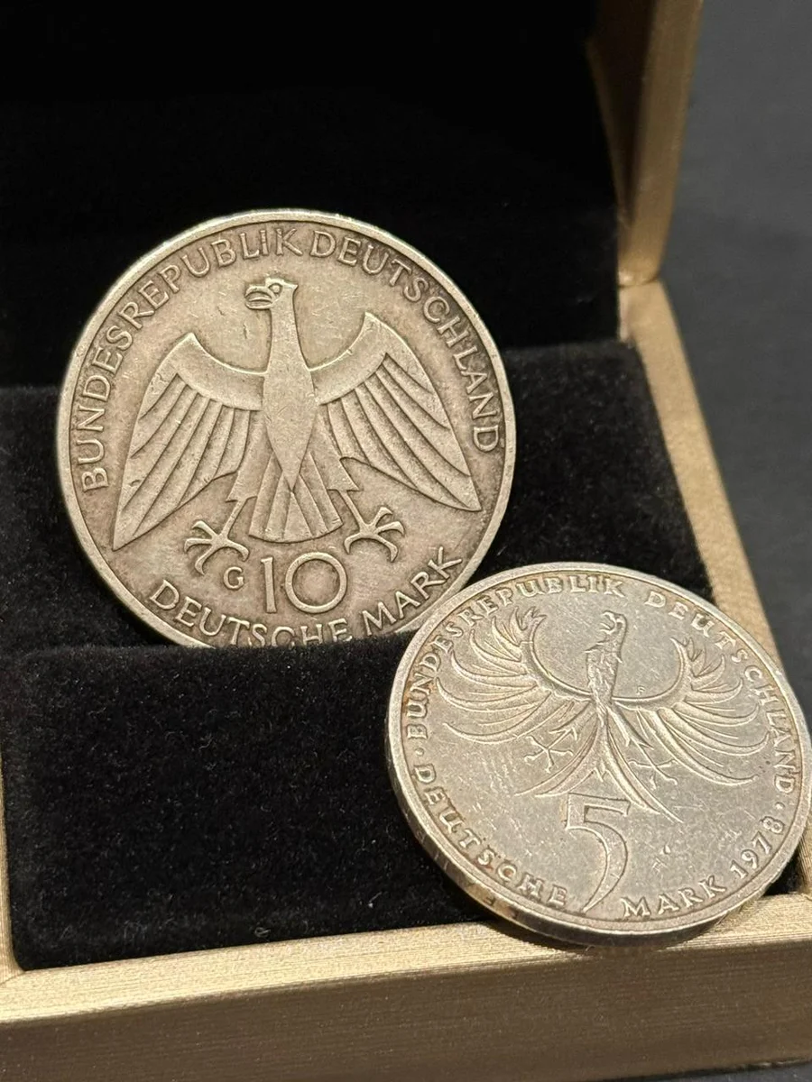 1978 Fine Silver 5-10 Mark Germany Set of Two