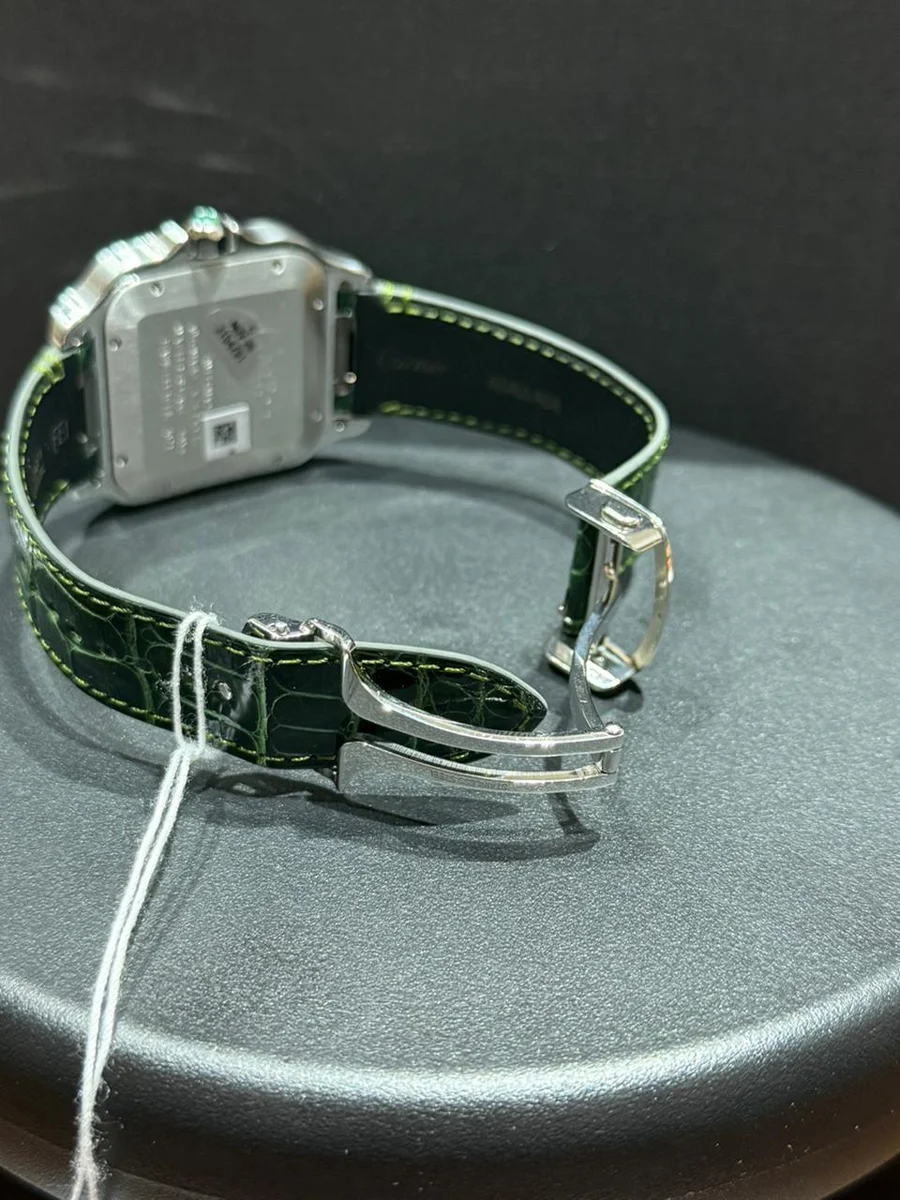 Rare Cartier Santos Special Edition Arabic Numbers Green Theme - Image 5