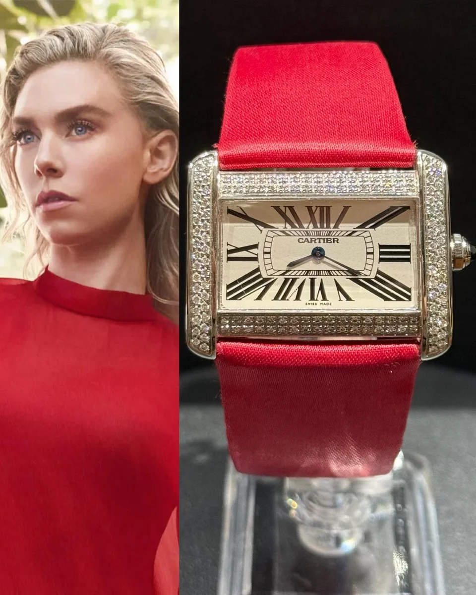 Rare Divan Tank By Cartier - Timeless Geometry Framed In Diamonds.