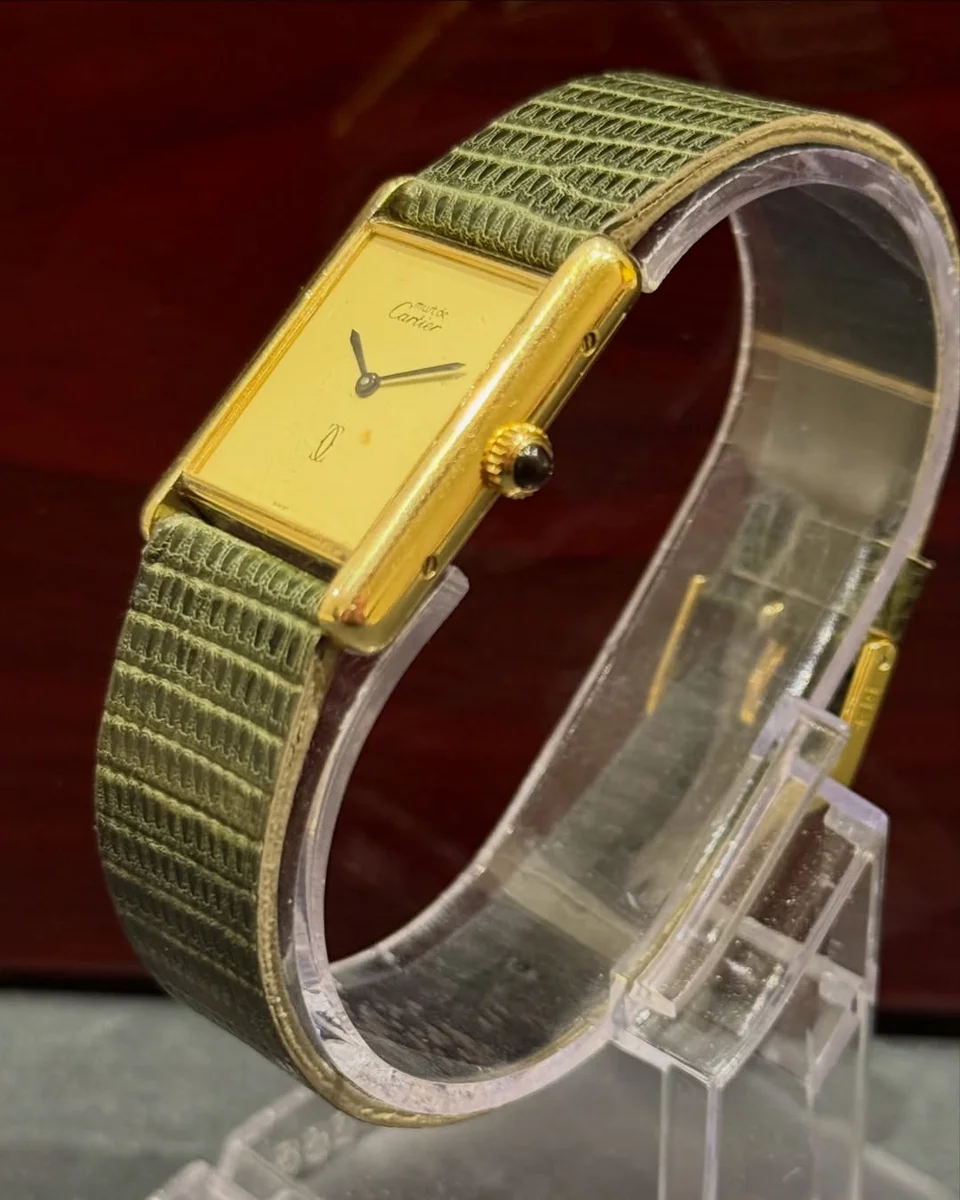 Rare 1978 Cartier Tank Ivory 925 Sterling Silver And Gold-Plated - Image 4