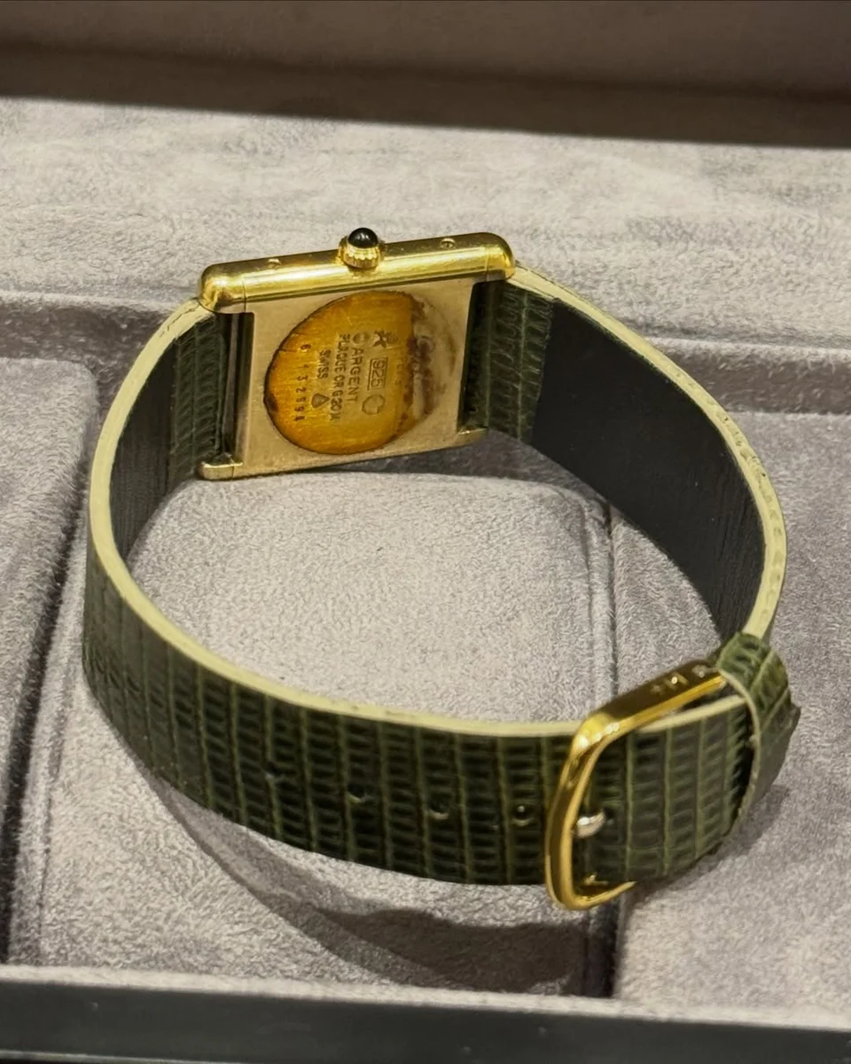 Rare 1978 Cartier Tank Ivory 925 Sterling Silver And Gold-Plated - Image 7