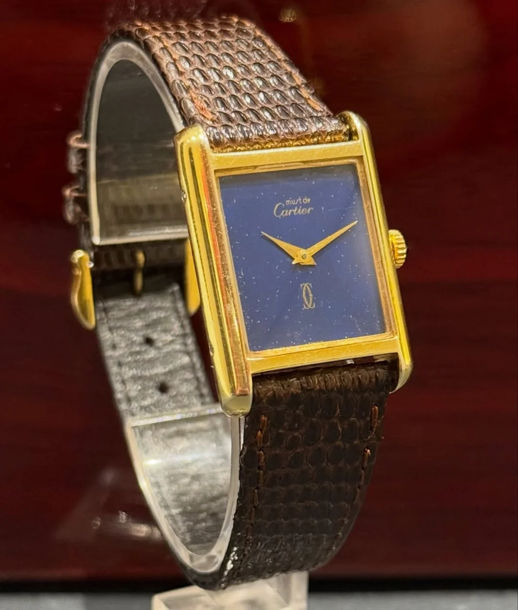 Rare Feminine Masterpiece Cartier Tank Night Blue 925 Leather - Image 3