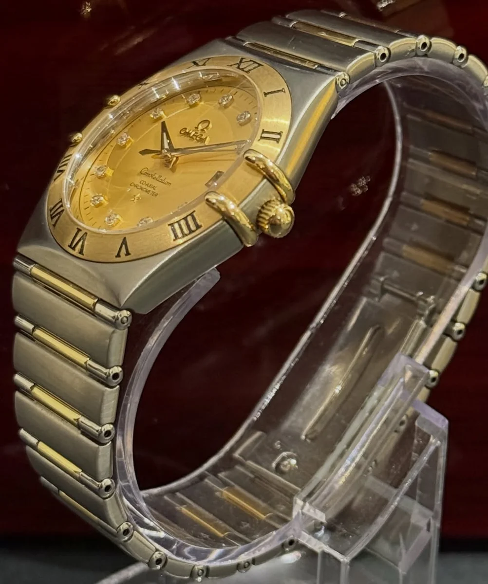 Omega Co-Axial Constellation Gold Steel Diamonds Large Case - Image 5